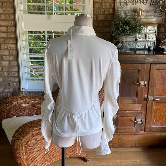 ANNE FONTAINE WHITE LONG SLEEVE TOP SHIRT BLOUSE 44 NEW 12 - Picture 5 of 11